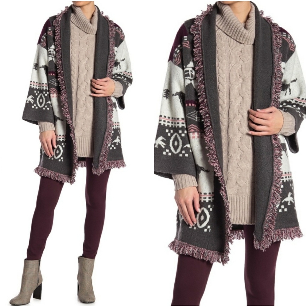 Romeo & Juliet Boho Chic Oversized Shawl Cardigan - Picture 1 of 5